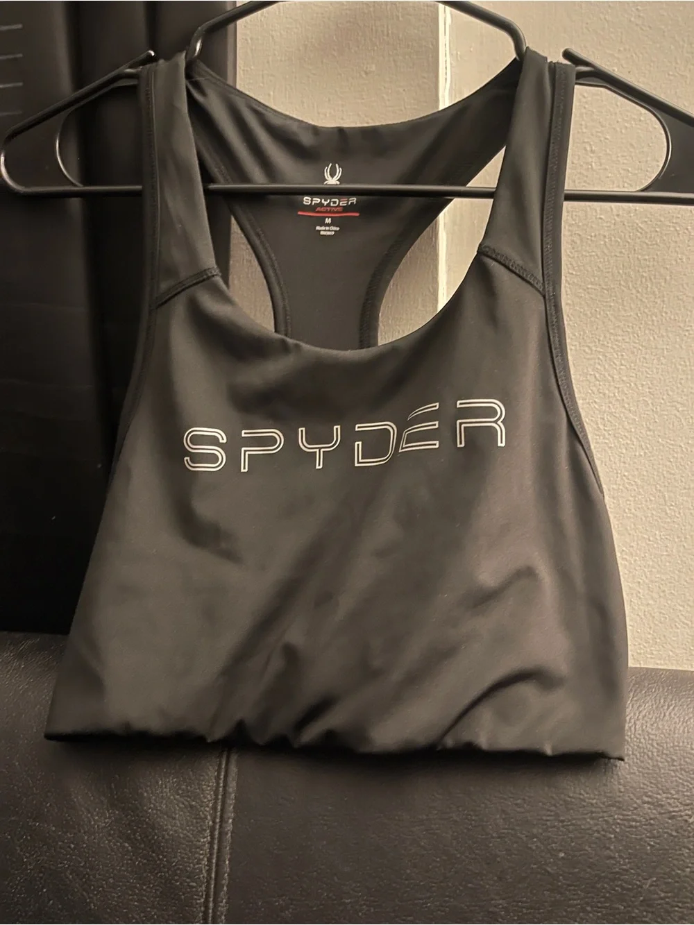 Spyder Women’s Black Racerback Sports Bra W/ Logo Size Medium NWOT